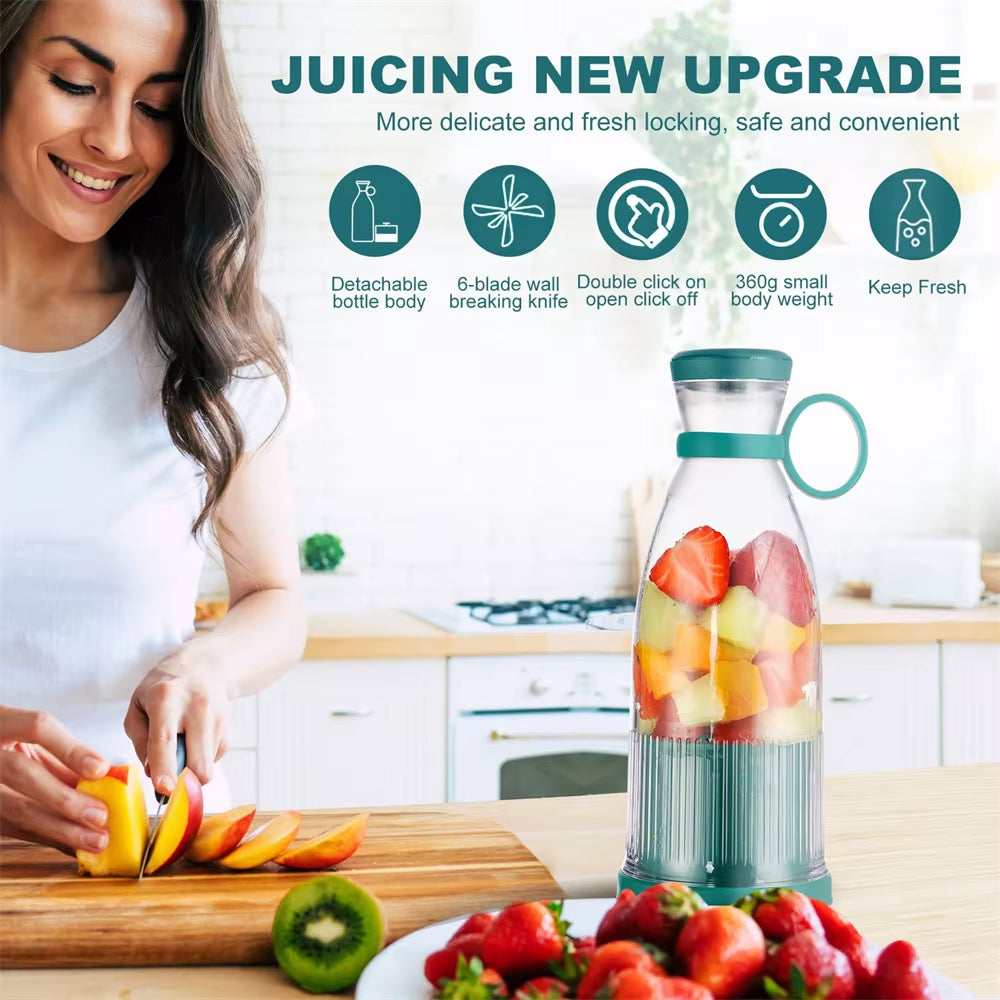 Portable Blender Bottle Fresh Juicer Blender Rechargeable Mixer Smoothie Blender Electric Orange Fruit Juice Extractor Machine