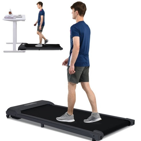 2 In 1 Under Desk Electric Treadmill 2.5HP, Remote Control, Display, Walking Jogging Running Machine Fitness Equipment For Home Gym Office